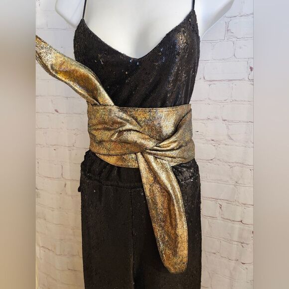 NWT Luxury Boutique Iridescent Metallic Leather Obi Wrap Belt One Size Ret. $250 main image 8